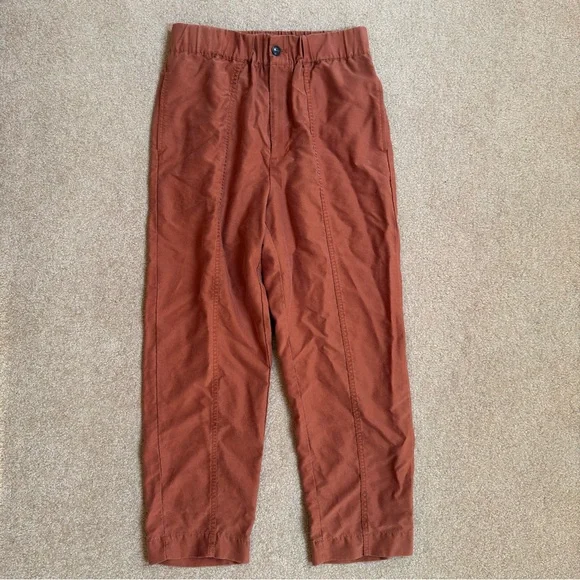 Madewell Tapered Huston Pull-On Crop Pants Burnt Clay Small - Picture 2 of 11